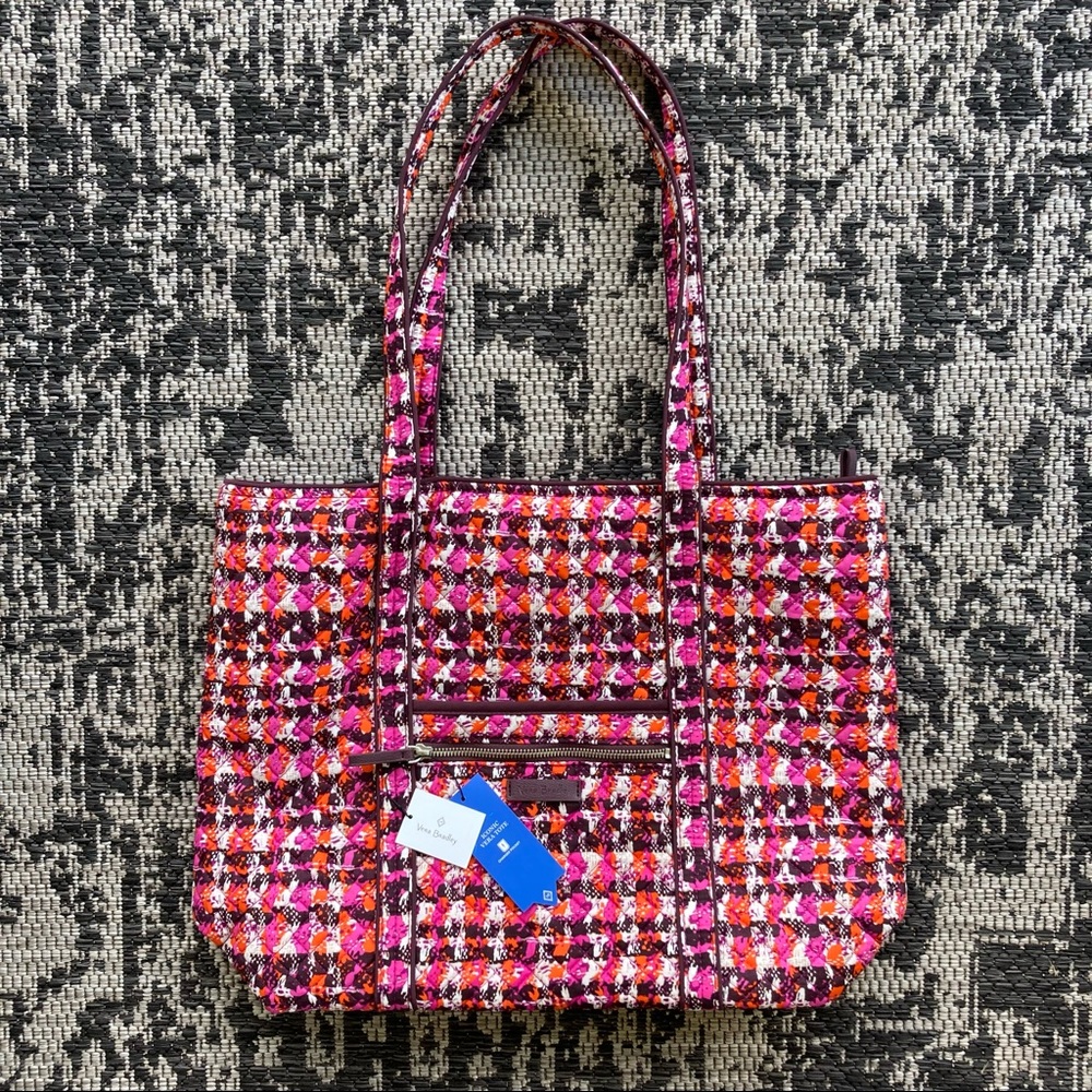 NWT Vera Bradley Iconic Vera Tote in Houndstooth Tweed